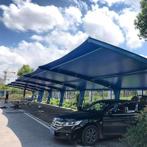 户外膜结构车棚汽车遮阳篷pvdf7字型单开小区家用办公区停车场篷