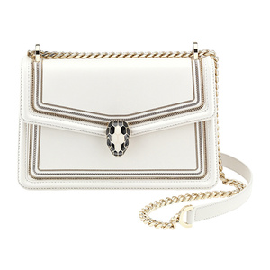 bvlgari宝格丽何穗同款 女包牛皮经典蛇头扣时尚单肩斜挎包