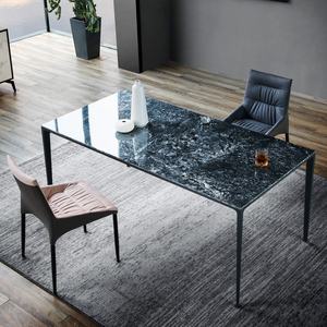 蒙娜丽莎七星珍石岩板餐桌椅组合铝合金简约现代家用小户型长方形