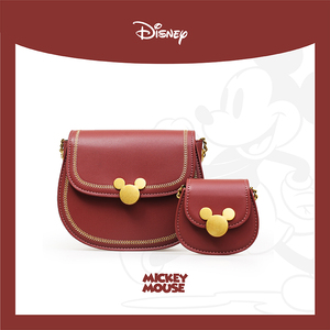 disney/迪士尼包包红色马鞍包女2023新款子母包斜挎小众单肩休闲