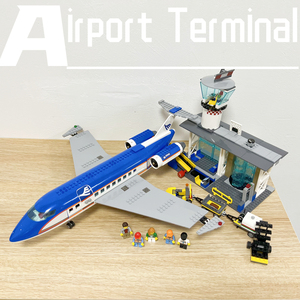 适用乐高积木城市系列大型客机场航站楼男飞机8-12岁益智拼装玩具