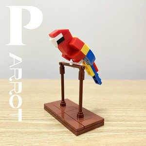 小红书兼容乐高moc鹦鹉益智8一12岁可爱迷你摆件女小颗粒拼搭积木