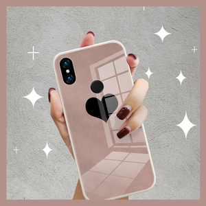 不会撞壳韩风爱心适用小米6x手机壳马卡龙玻璃液态硅胶米6保护套全包