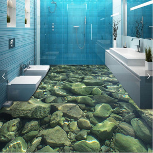 浴室洗手间小溪石头3d立体地板砖客厅厨房瓷砖走廊过道卫生间防滑