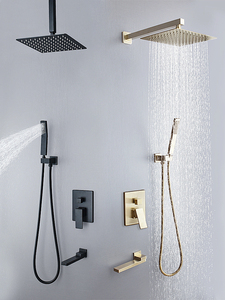 grohe德国高仪黑色暗装淋浴花洒套装冷热入墙式天幕沐浴吸顶酒店