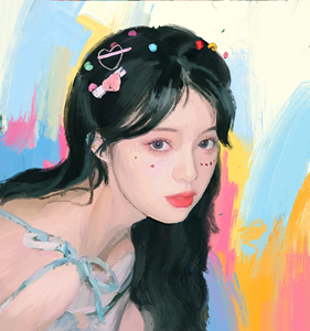 爱画画子矜肖像画手绘画画子衿油画定制照片人物画像定制真人头像