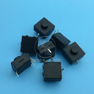 led强光头灯开关12x12方形 3脚戴头照明灯手电安全帽按键维修配件