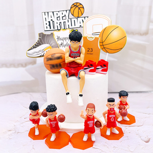 篮球高手蛋糕装饰摆件男神男孩生日烘焙配件球鞋衣服篮筐球篮插件