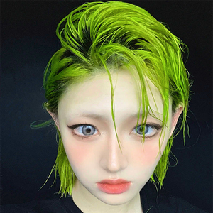 墨绿色染发膏2022流行色青闷色绿荧光绿孔雀绿粉石绿染发膏直接染