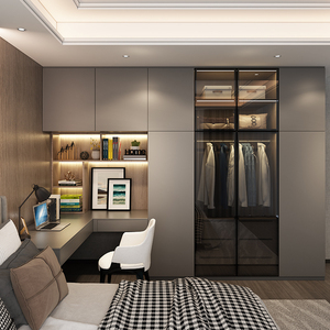 千年舟全屋定制实木复合门定制隔音门衣柜酒柜书柜玄关柜卧室整屋