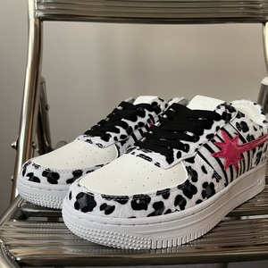 starwalk鞋白豹纹粉星板鞋流星鞋我的渡口男女同款网红潮流滑板鞋