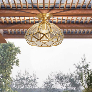 全铜户外吊灯室外阳台花园过道走廊别墅入户门玄关简约大门吸顶灯