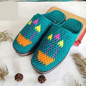 勾钩好的毛线棉鞋男士托拖鞋冬成品女纯手工编织秋冬婚嫁情侣家居