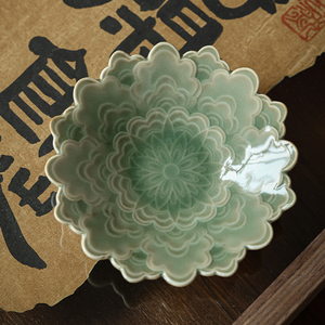越窑青瓷茶杯垫中式陶瓷茶垫杯托手工功夫茶具茶道配件茶托隔热垫