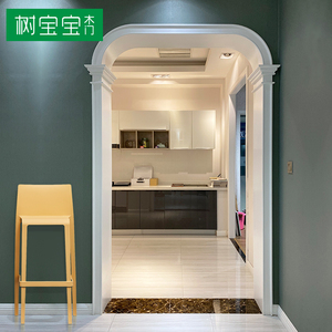 欧式垭口套造型客厅拱形门套包边实木复合阳台罗马柱双包套白色