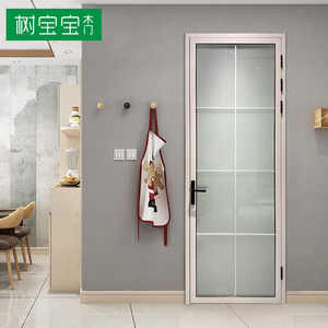白色钛镁合金门卫生间门厨房平开门钢化玻璃阳台门厕所门丰字格门