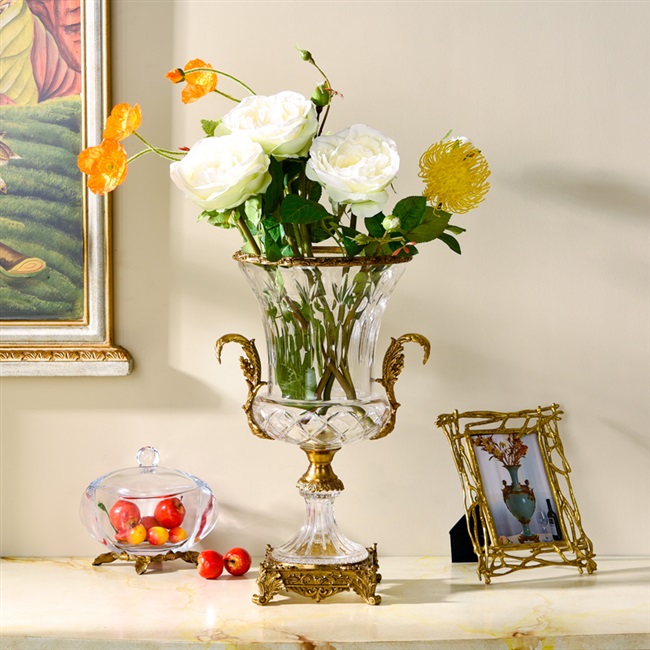 欧式高脚花瓶花插