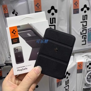 Spigen 适用于苹果iphone15pro磁吸卡包MagSafe支架卡包配件14/13磁铁配件兼容桌无线充电器便携隐形背帖夹12