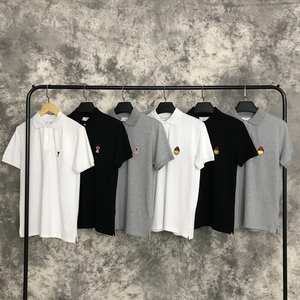 法国ami paris小爱心刺绣polo衫笑脸短袖翻领t恤字母男女情侣款潮