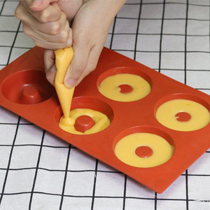 甜甜圈模具硅胶蛋糕面包烘焙模具耐高温蒸米糕模型圆形甜点磨具