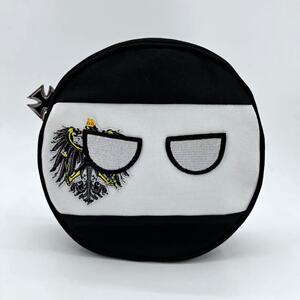 普鲁士球简易版大容量笔袋 牛津布超轻圆形文具袋 铁十字拉链