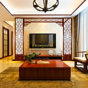 大的企业店淘宝木雕新中式隔断实木花格镂空客厅电视背景墙仿古门窗