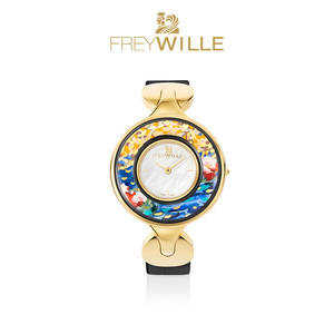 freywille纪念莫奈橘园系列helena款腕表黑色牛皮表带
