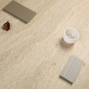 简约自然奶油黄洞石瓷砖哑光大理石砖酒店别墅外墙砖客厅背景墙砖