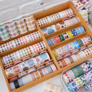 手帐和纸胶带套装ins少女可爱圆点手账基础格子背景拼贴装饰胶卷