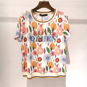 珊瑚花短袖t恤女装2022新款时尚休闲大码宽松夏装卫衣92022