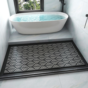 定制潇潇树叶浴室地板石垫脚石卫生间防滑脚踏石瓷砖淋浴板