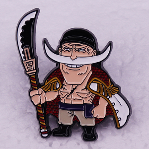 航海王白胡子海贼团船长胸针动漫人物人形徽章