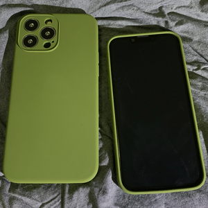 松林绿苹果13promax液态硅胶手机壳11适用12军绿全包镜头摄像头高级xr
