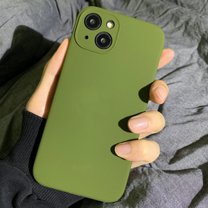 松林绿苹果13液态硅胶手机壳11适用12promax军绿全包镜头摄像头保护xr