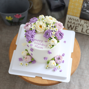 ins风网红个性复古韩式裱花女生日蛋糕妈妈老婆广州佛山同城配送