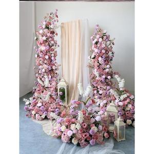 婚宴背景花艺套装大型拱门花架路引摆花舞台迎宾婚礼拍照仿真假花