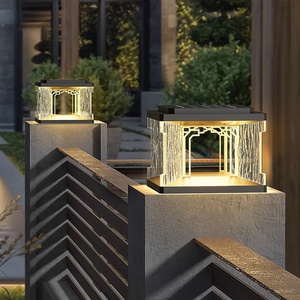 太阳能柱头灯户外庭院灯现代防水别墅围墙花园柱子墙头灯门柱柱灯