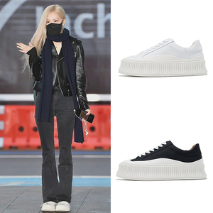 blackpink朴彩英rose同款厚底饼干鞋高级感小白鞋超火显瘦松糕鞋