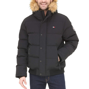 tommy hilfiger汤米 秋冬新款男士保暖休闲外衣 连帽拉链外套大衣