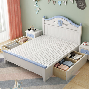 儿童床男孩单人床1.5米青少年1.35m现代简约实木女孩公主1.2m大童