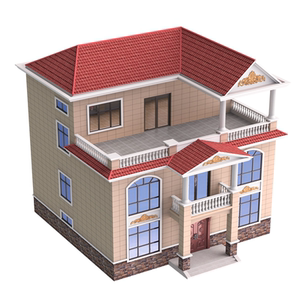 二层半自建房屋别墅欧式经济型小洋楼带晾衣亭露台设计效果施工图