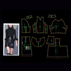 代客打版推板看图打版et电子版服装纸样毕业设计汉服旗袍羽绒大衣