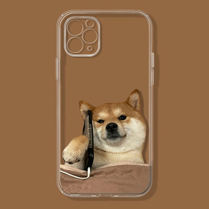 搞怪电话小狗适用iPhone14promax手机壳苹果13/12mini小米13华为vivoS15/7plus/8透明xr6sp小众xsmax/se/OPPO
