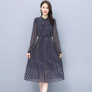 声雨竹连衣裙真丝雪纺