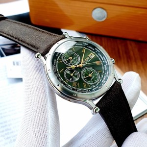 代购seiko精工手表大航海家30周年纪念款防水真皮石英男表spl057