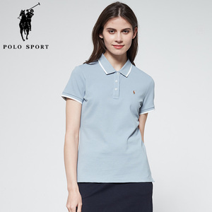 polo sport女装t恤polo衫夏职业商务休闲珠地棉韩版修身保罗短袖