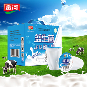 金河乳益生老酸奶原味浓缩发酵型乳酸菌180g酸牛奶整箱12杯装