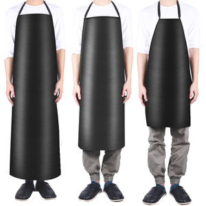 防水防油皮革围裙厨房专用加长软皮围腰男士工作洗碗餐饮水产围兜