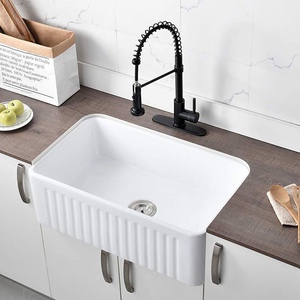 樱卡美式陶瓷水槽洗菜盆家用洗菜池单双槽洗碗槽嵌入台下盆厨房盆