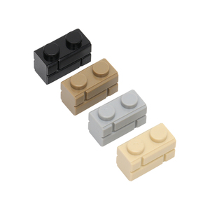 国产积木 兼容乐高 98283 1x2格纹墙砖 moc建筑零配件 小颗粒散件